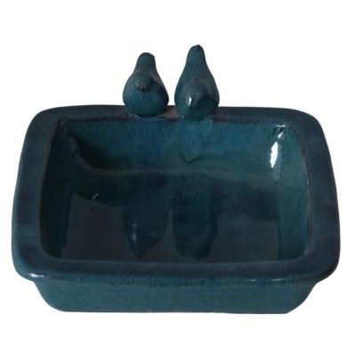 Decorand madáritató szögletes zöld 29x25cm