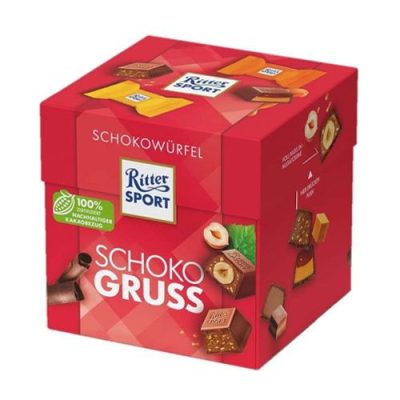 Ritter sport schoco gruss köszönöm csokoládé kockák 176g