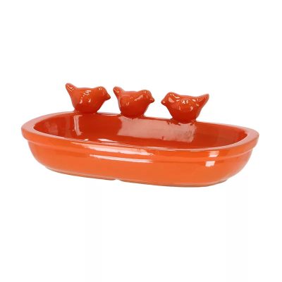 Madáritató kerámia ovális narancs 25x16cm