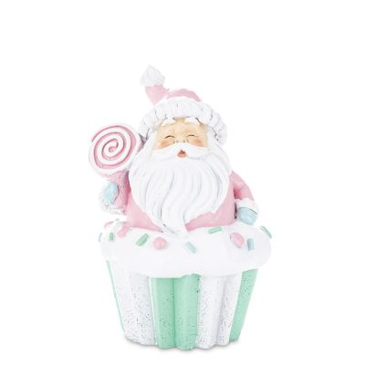 Mikulás tortán ülő poly 16x9cm