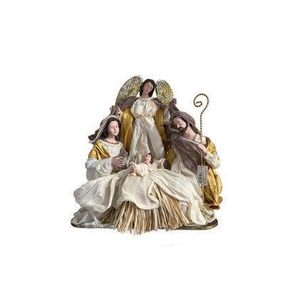 Betlehem család arkangyallal bézs 40x35cm