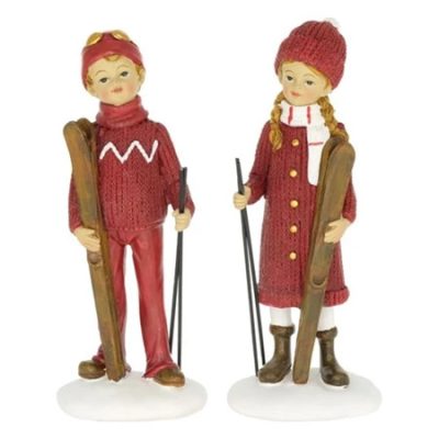 Gyerek síléccel, álló 16x6cm 2 féle/db