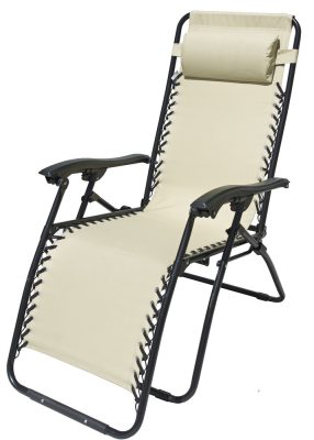 Rojaplast 2320 Oxford fém összecsukható kerti/kemping/napozó szék - bézs 