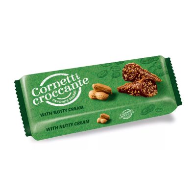 Cornetti csokoládéba mártott ostya, mogyorókrémmel, 112g