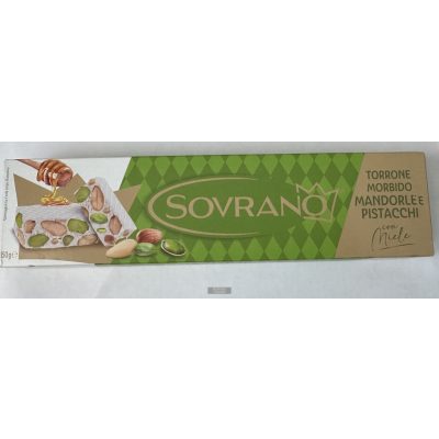 Sovrano mandulás-pisztáciás puha nugát, 150g