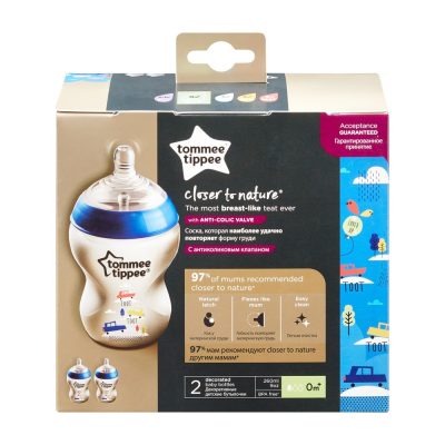 2 db 260 ml-es BPA-mentes Tommee Tippee Cumisüveg color duo pack - kék