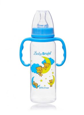 1 db Baby Bruin fogantyús cumisüveg 240 ml + Ajándék - kék