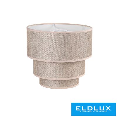 ELDLUX Függeszték 3 rétegű körös v-barna len ernyővel