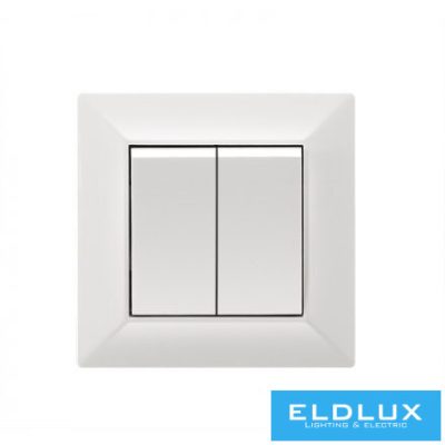 ELDGROUND Dupla nyomókapcsoló Fehér Rugós