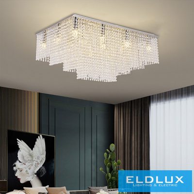 ELDLUX ELDALIZ kristály üveg mennyezeti lámpa L600 E14×16