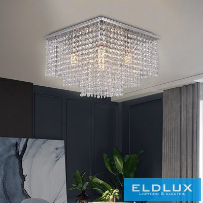 ELDLUX ELDALIZ kristály üveg mennyezeti lámpa L350 E14×5
