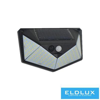 UNIVERSO Solarlámpa-PIR 3.7V-1200mAH 6500K 5.5V-0.55W 60lm IP65 fekete