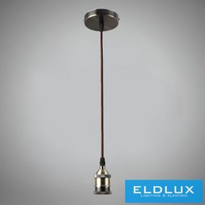 UNIVERSO Függeszték fém foglalattal 1xE27 max. 240V 60w 2 méter bronz