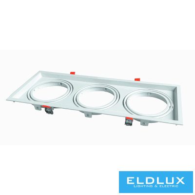 UNIVERSO Süllyesztett spot keret 3*AR111 fehér 475x175mm / kivágás 460x160mm