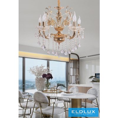 UNIVERSO Csillár 5 karos 5xE14 Max.40W D65x58cm arany