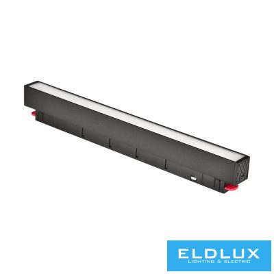 UNIVERSO Mágneses sínbe szerelhető lineáris lámpa DC:48V 14w 1050lm 4000k RA90 IP20 Fekete 300x45x24mm