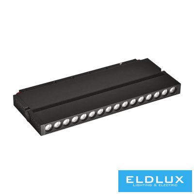 UNIVERSO Mágneses sínbe szerelhető állítható spot Lámpa DC:48V 24w 2160lm 4000k RA90 IP20 Fekete 305x45x24mm