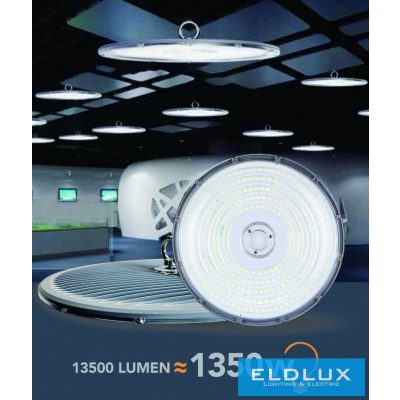 UNIVERSO Csarnok világítás 150w 13500lm 6500k D340x83mm IP65 fekete