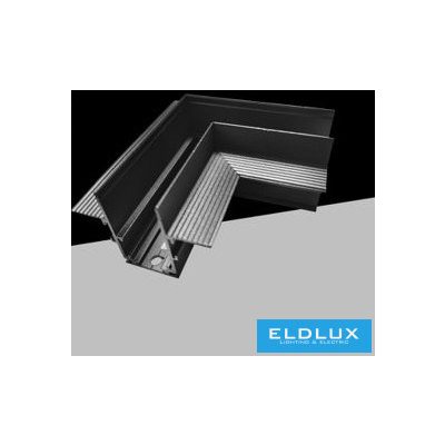 UNIVERSO Mágneses sülyesztett sínrendszerhez sarokelem DC:48V Fekete 100x62x47mm