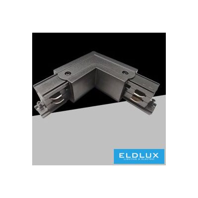 UNIVERSO Háromfázisú sínhez L-alakú toldóelem fekete 98x98x33mm