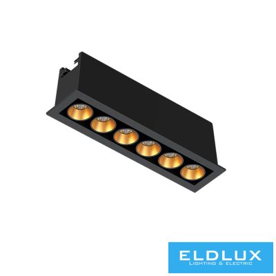 UNIVERSO süllyesztett spot lámpa 11W 754lm 3000k 24° IP20 132x31mm Fekete/Arany