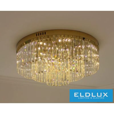 ELDLUX Kristály üveg mennyezeti lámpa E14×10 D600x350mm Arany