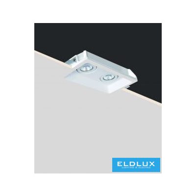 UNIVERSO Gipsz süllyesztett spot lámpatest 2xGU10 Max.35w 250x150x57mm IP20 fehér