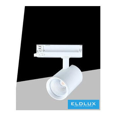 UNIVERSO Háromfázisú sínhez spotlámpa 30w 3250lm 3000k Ra90 38° IP20 Fehér D75x120mm 5év