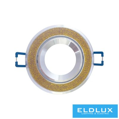 UNIVERSO Süllyesztett lámpatest 1xPAR16 foglalat nélkül IP20 Króm/Arany D86x26mm Kivágás:D72mm