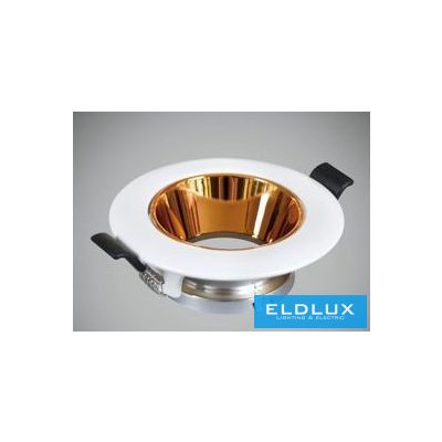 UNIVERSO Süllyesztett spot lámpatest GU10 Max.60w Fehér/Rosegold D90x35mm kivágás:D70mm