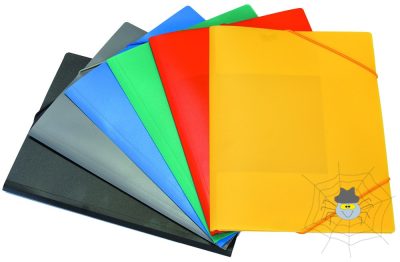 Gumis mappa A/4 műanyag fekete