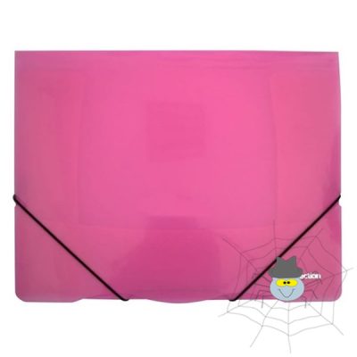 Gumis mappa E-COLLECTION A/4 műanyag pink