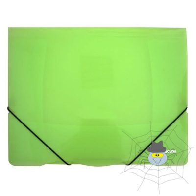 Gumis mappa E-COLLECTION A/4 műanyag zöld