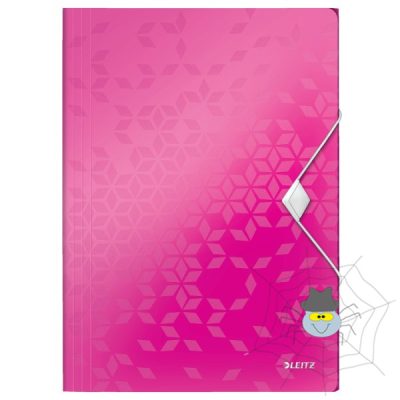 Gumis mappa LEITZ Wow A/4 műanyag rózsaszín