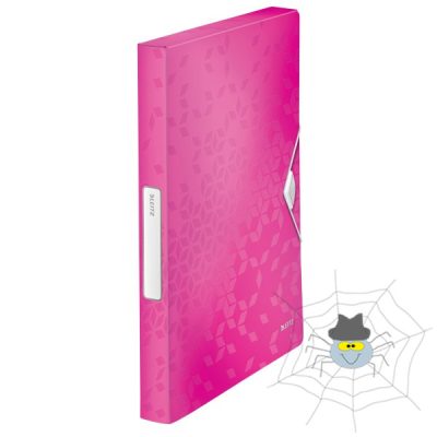 Gumis mappa LEITZ Wow Jumbo A/4 műanyag 30mm rózsaszín