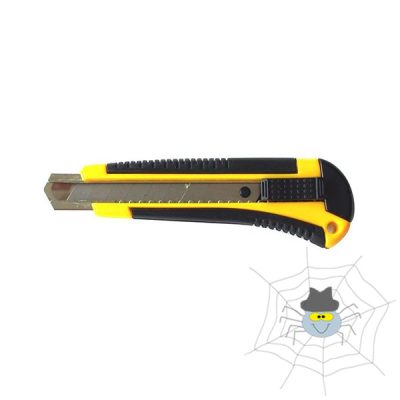 Nagy, műanyagtestű barkácskés gumis fogórésszel - 18 mm széles penge