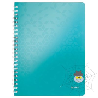 Spirálfüzet LEITZ Wow A/4 80 lapos kockás jégkék