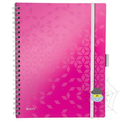 Spirálfüzet LEITZ Wow Active A/4 80 lapos kockás rózsaszín