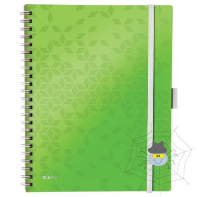 Spirálfüzet LEITZ Wow Active A/4 80 lapos kockás zöld