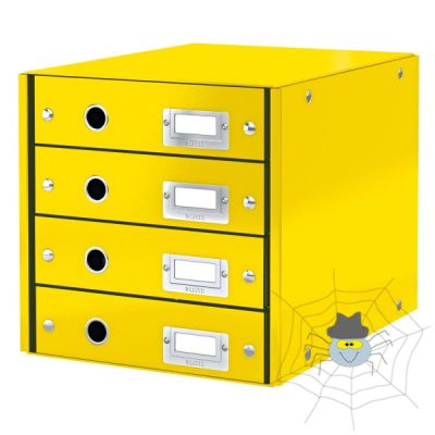 Irattartó LEITZ Click & Store 4 fiókos sárga