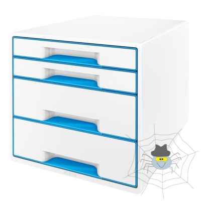 Irattartó LEITZ Wow Cube 4 fiókos fehér/kék