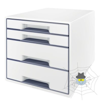 Irattartó LEITZ Wow Cube 4 fiókos fehér/szürke
