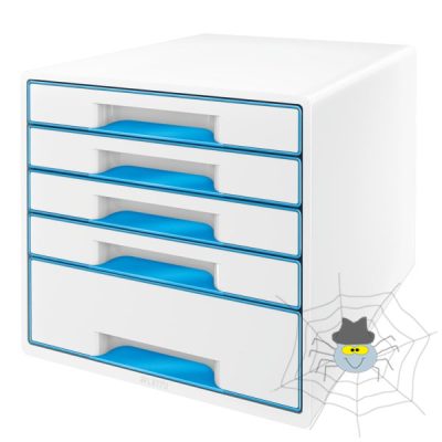 Irattartó LEITZ Wow Cube 5 fiókos fehér/kék