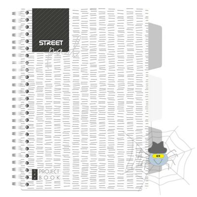 Spirálfüzet STREET Pad regiszteres A/5 kockás 100 lapos fehér