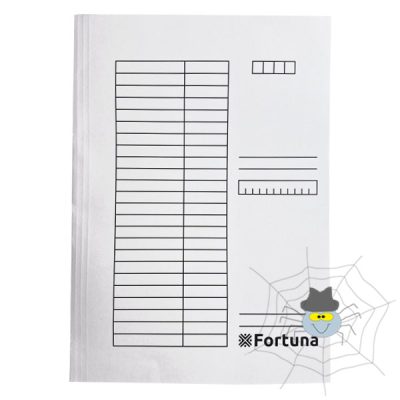Fortuna A4/230 gram karton, táblázatos pólyás dosszié - fehér