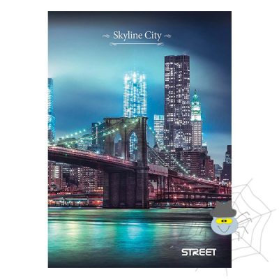 Füzet STREET Skyline A/4 54 lapos kockás