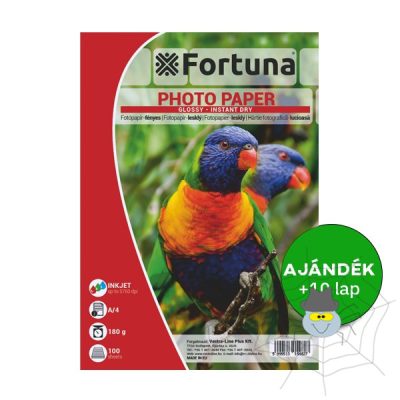 Fotópapír FORTUNA A/4 inkjet fényes 180 gr 100 ív/csomag