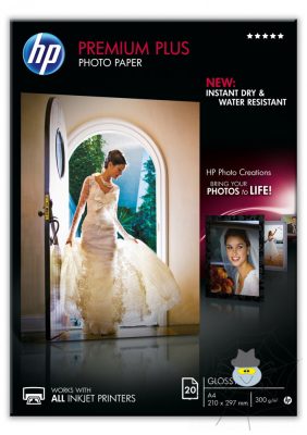 HP A/4 Prémium Plus Fényes Fotópapír 20lap 300g (Eredeti)