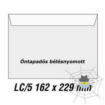 LC5 (162 x 229 mm) öntapadós, bélésnyomott boríték