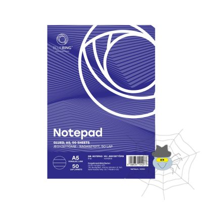 Jegyzettömb ragasztott, A5, 50lap, Bluering® vonalas